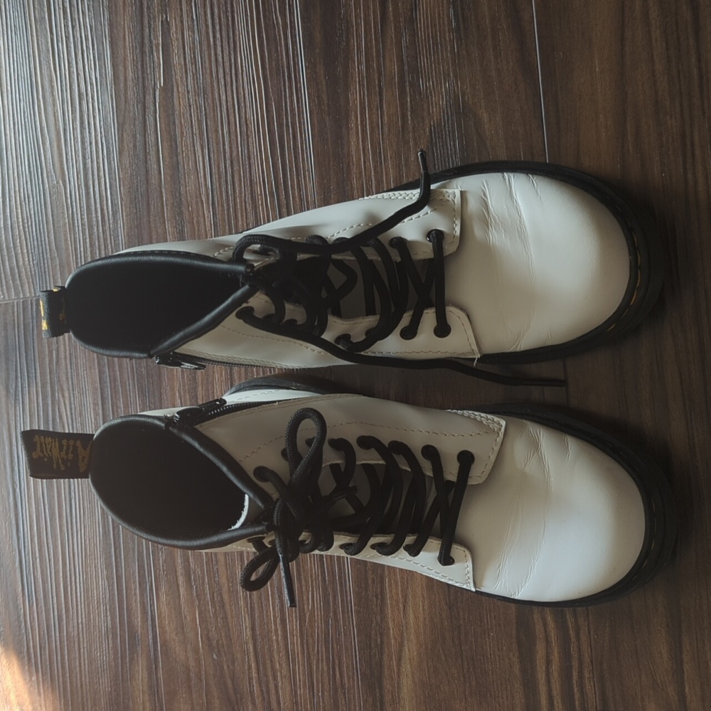 Dr. Martin's Kids White and Black Boots